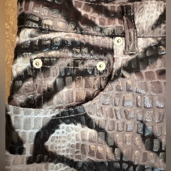 Candies snake print embossed jeans sz 11 wide leg pants NWT python animal print - Picture 4 of 9